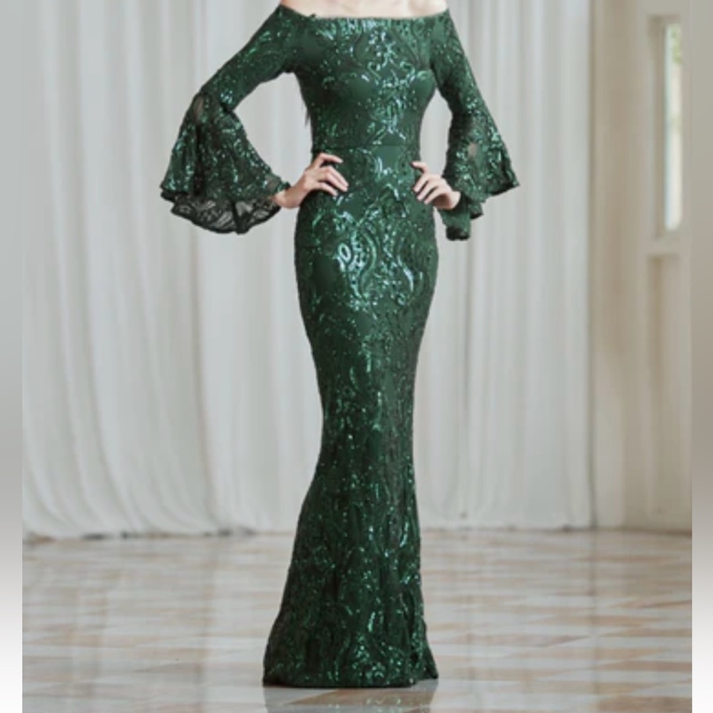 Betsy Adam Emerald Green Dress